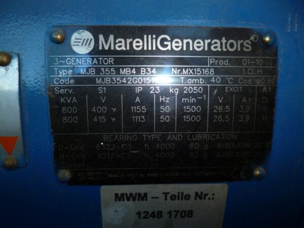 Marelli Generator MJB355MB4 MWM TN12481708