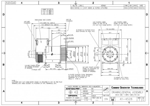 Zeichnung Stamford Marine Gen HCM434E13