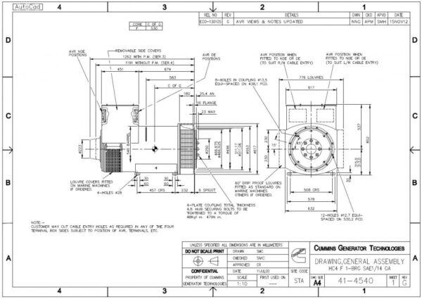 Zeichnung Stamford Marine Gen HCM434F1